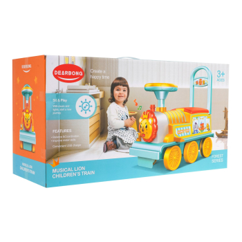 Interaktywny Jeździk Lokomotywa Lion dla dzieci 3+ Dźwięki + Światła + Schowek